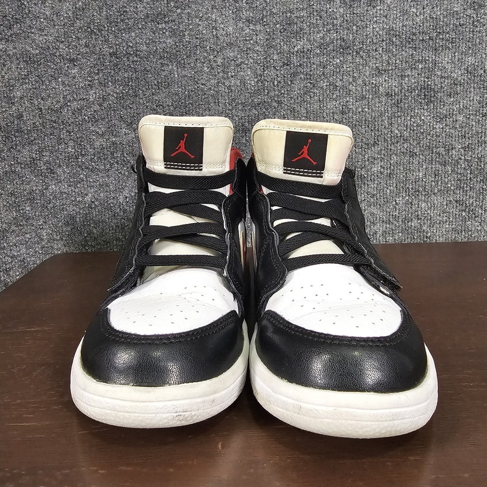 Nike Air Jordan 1 Mid AR6351-122 Red Black White Leather Sneaker Toddler Size 2Y - Picture 7 of 11